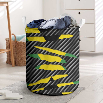 Black Jamaicans Jamaica Beast Laundry Basket Ripped Flag Graphic - African Pride