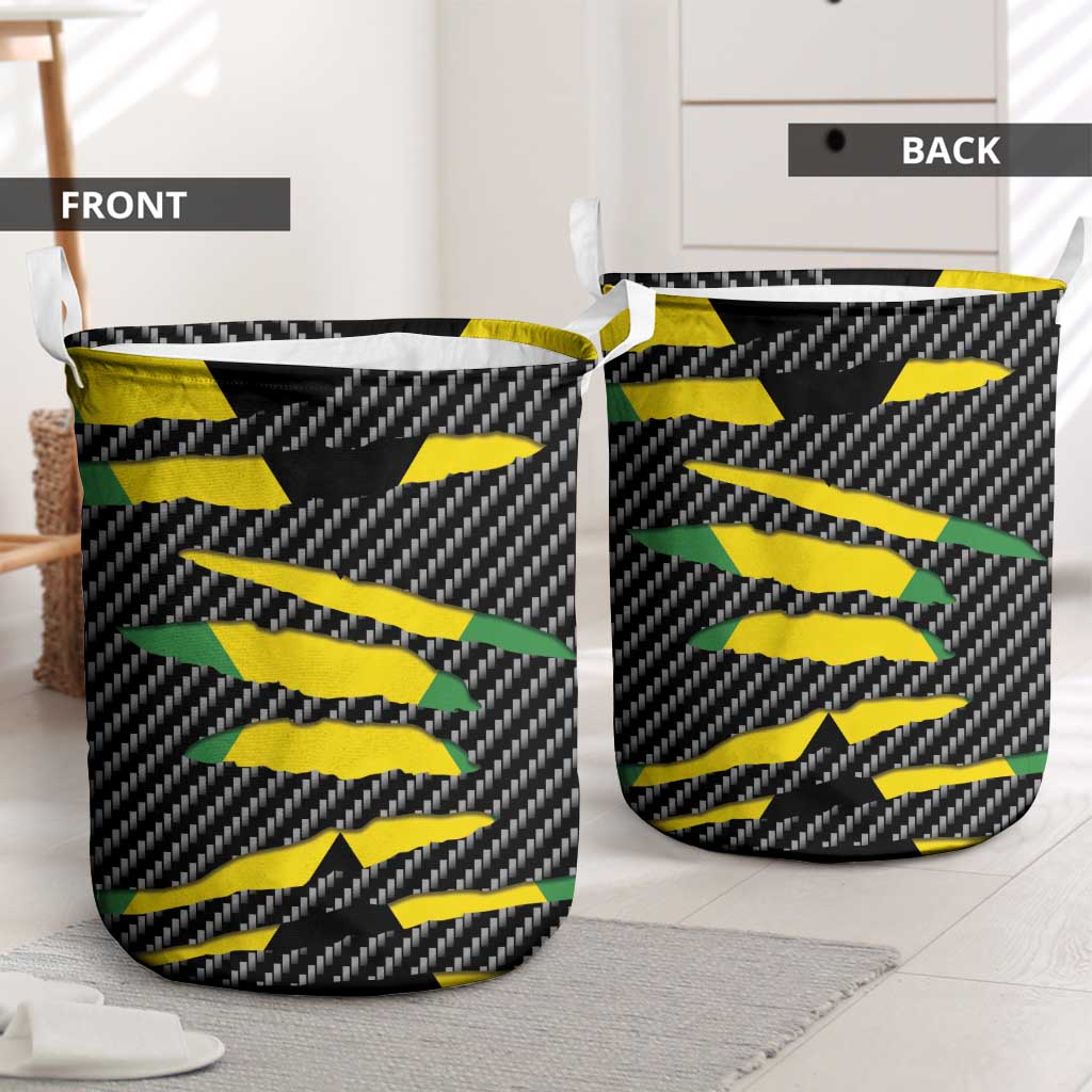 Black Jamaicans Jamaica Beast Laundry Basket Ripped Flag Graphic - African Pride