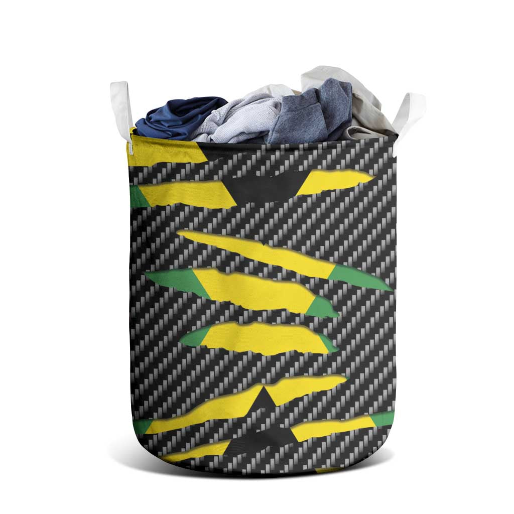 Black Jamaicans Jamaica Beast Laundry Basket Ripped Flag Graphic - African Pride