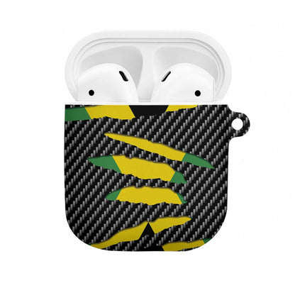Black Jamaicans Jamaica Beast AirPods Case Ripped Flag Graphic