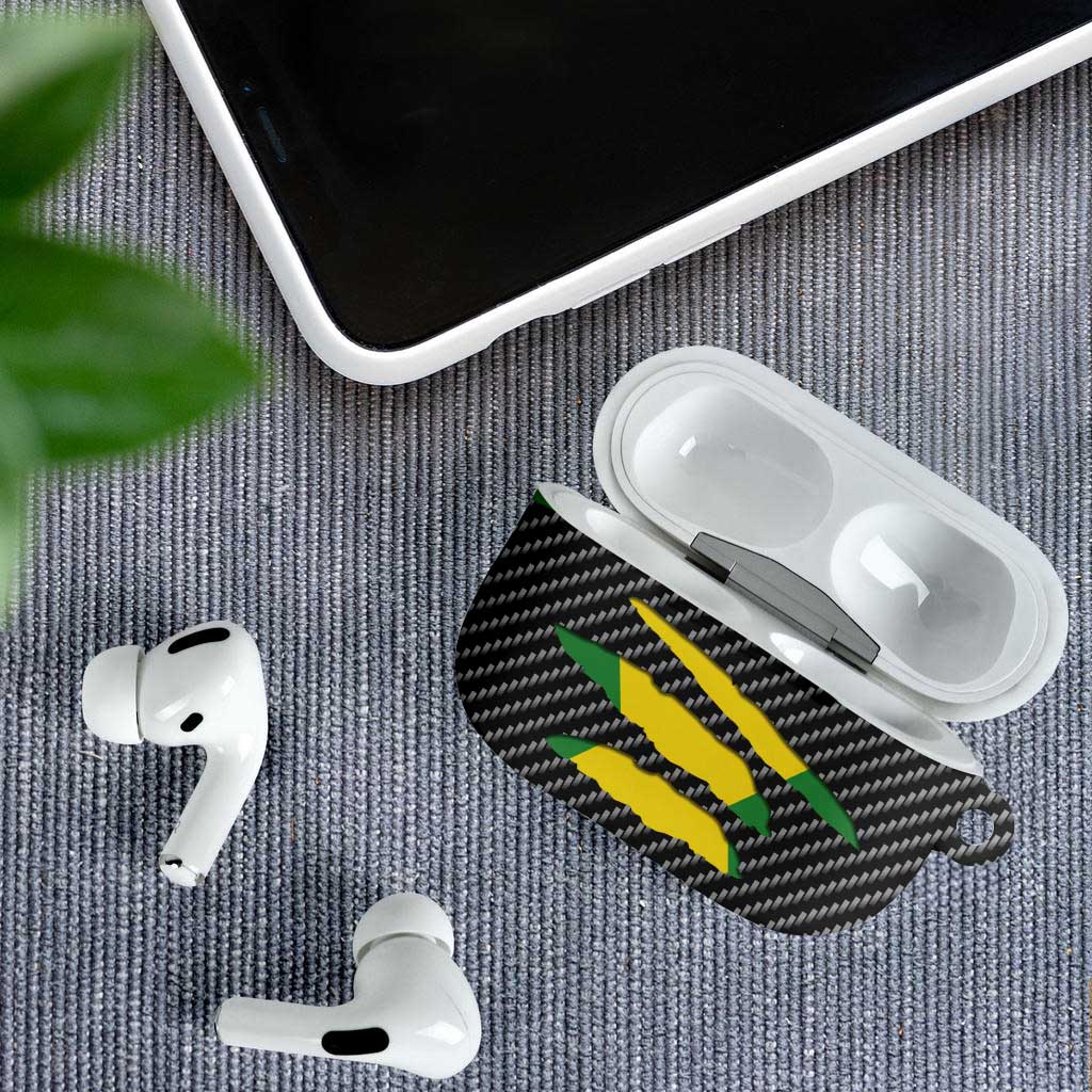 Black Jamaicans Jamaica Beast AirPods Case Ripped Flag Graphic