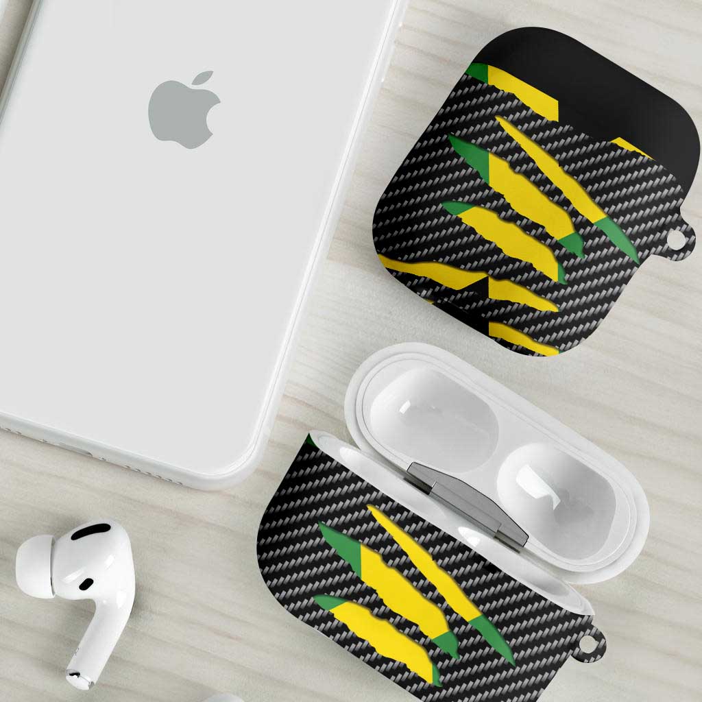 Black Jamaicans Jamaica Beast AirPods Case Ripped Flag Graphic