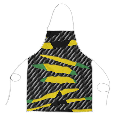 Black Jamaicans Jamaica Beast Apron Ripped Flag Graphic