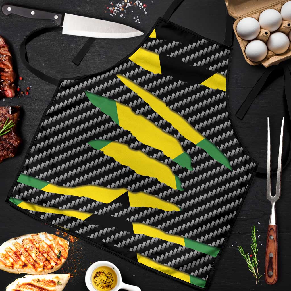 Black Jamaicans Jamaica Beast Apron Ripped Flag Graphic