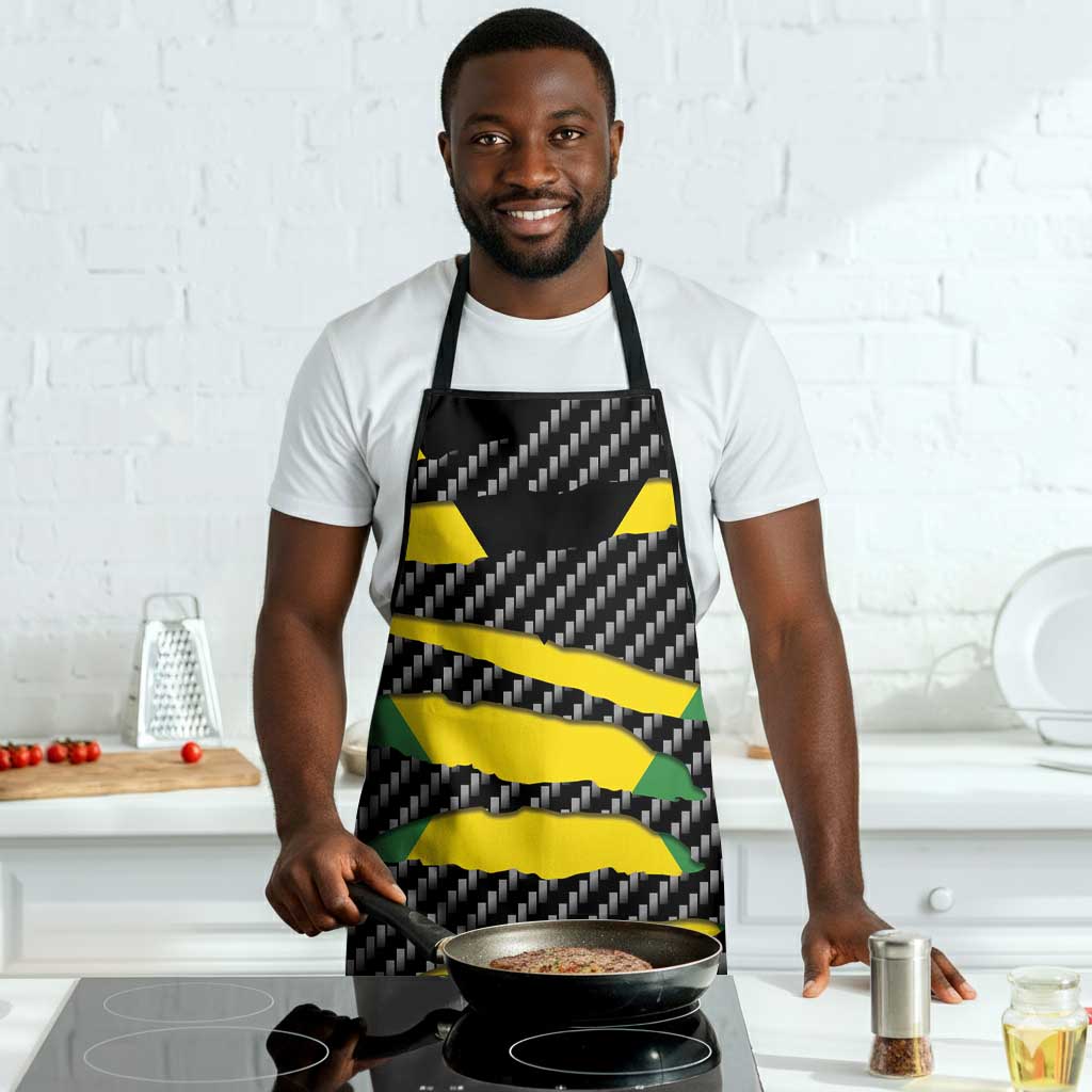 Black Jamaicans Jamaica Beast Apron Ripped Flag Graphic
