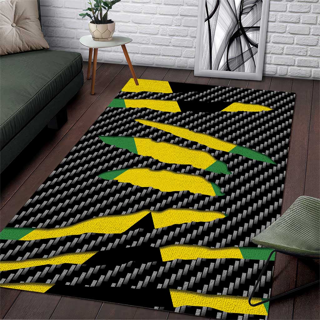 Black Jamaicans Jamaica Beast Area Rug Ripped Flag Graphic - African Pride