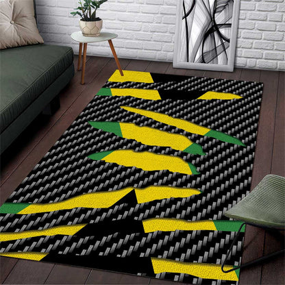 Black Jamaicans Jamaica Beast Area Rug Ripped Flag Graphic - African Pride