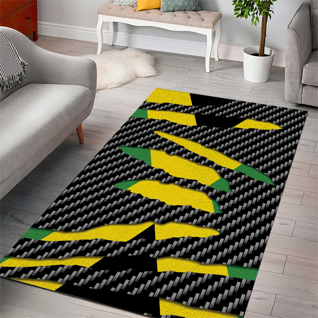 Black Jamaicans Jamaica Beast Area Rug Ripped Flag Graphic - African Pride