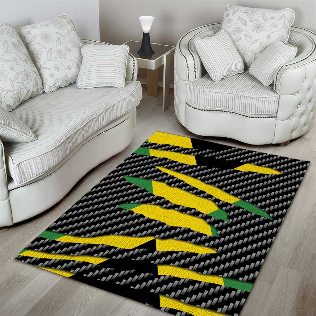 Black Jamaicans Jamaica Beast Area Rug Ripped Flag Graphic - African Pride