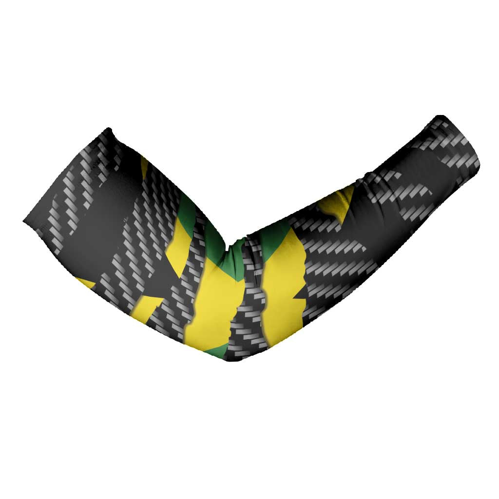 Black Jamaicans Jamaica Beast Arm Sleeves Ripped Flag Graphic