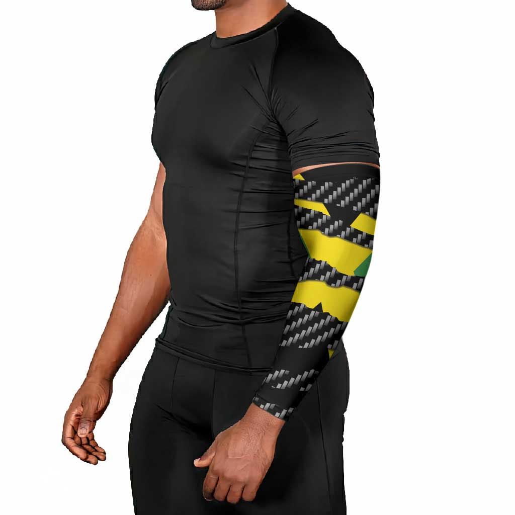 Black Jamaicans Jamaica Beast Arm Sleeves Ripped Flag Graphic