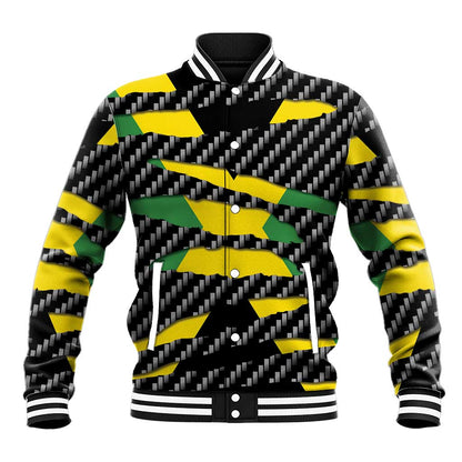 Black Jamaicans Jamaica Beast Baseball Jacket Ripped Flag Graphic - African Pride