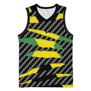 Black Jamaicans Jamaica Beast Basketball Jersey Ripped Flag Graphic - African Pride