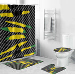 Black Jamaicans Jamaica Beast Bathroom Set Ripped Flag Graphic