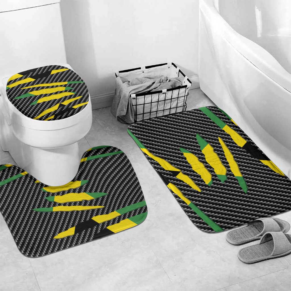 Black Jamaicans Jamaica Beast Bathroom Set Ripped Flag Graphic