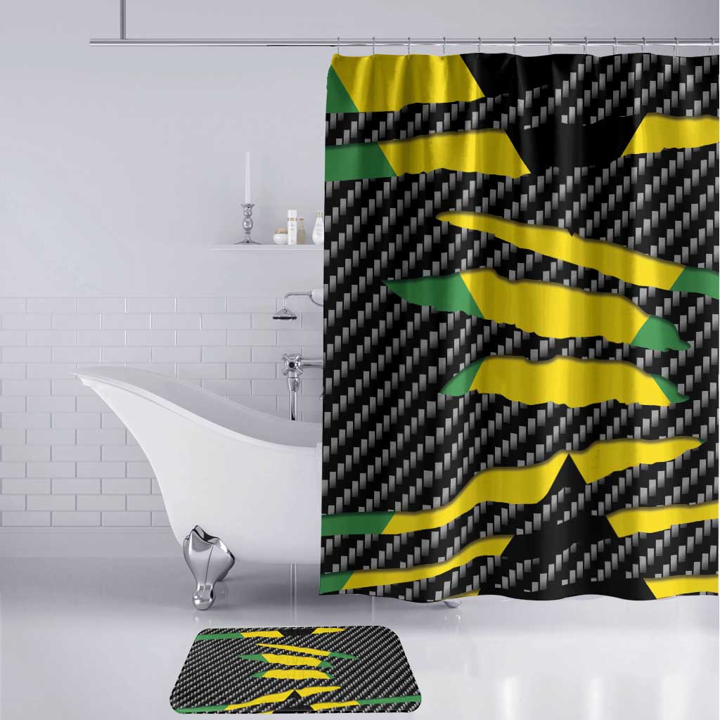 Black Jamaicans Jamaica Beast Bathroom Set Ripped Flag Graphic