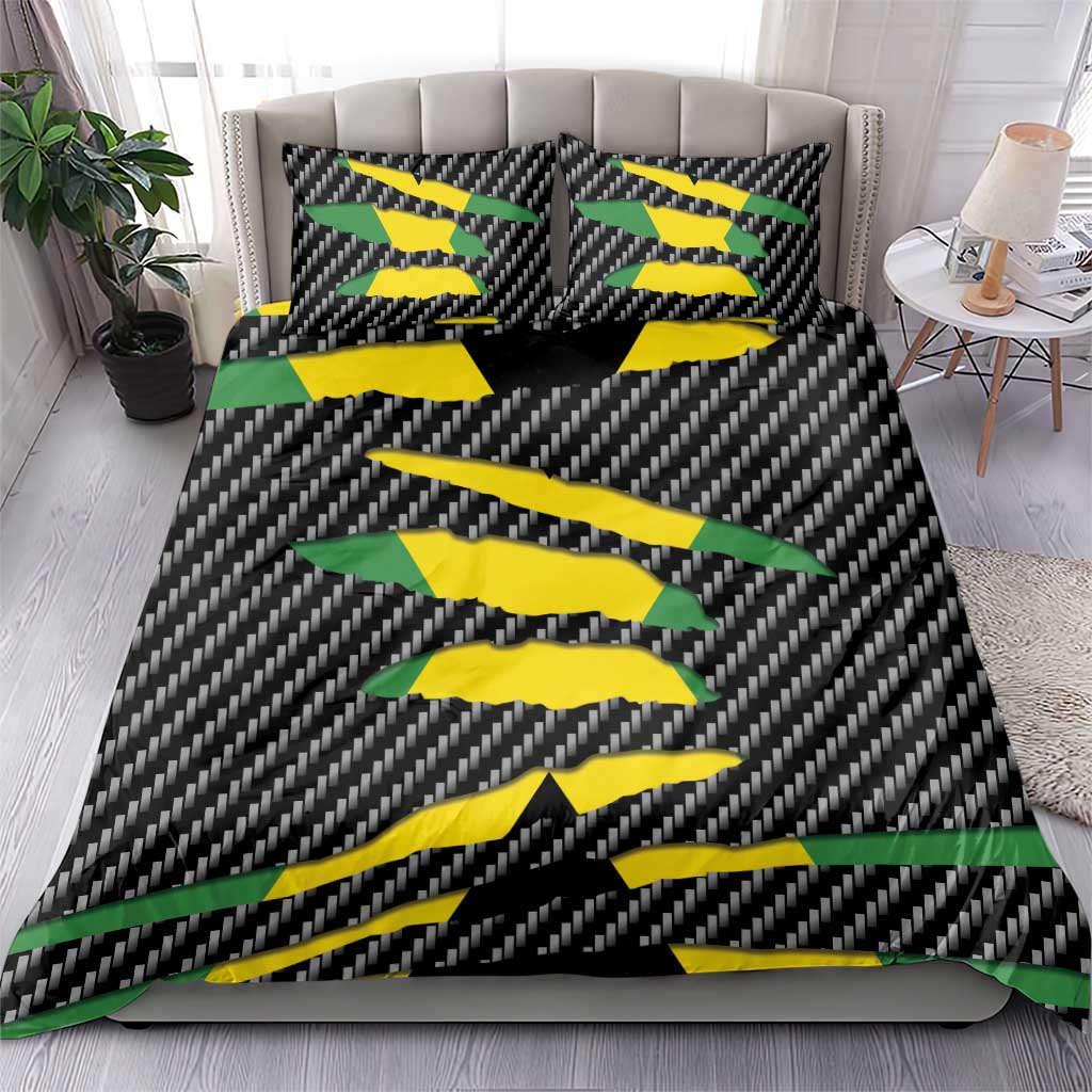 Black Jamaicans Jamaica Beast Bedding Set Ripped Flag Graphic - African Pride