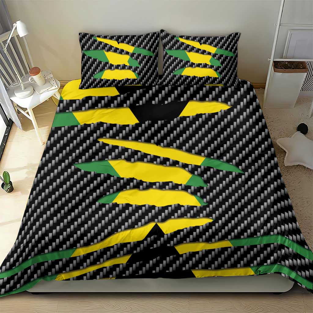 Black Jamaicans Jamaica Beast Bedding Set Ripped Flag Graphic - African Pride