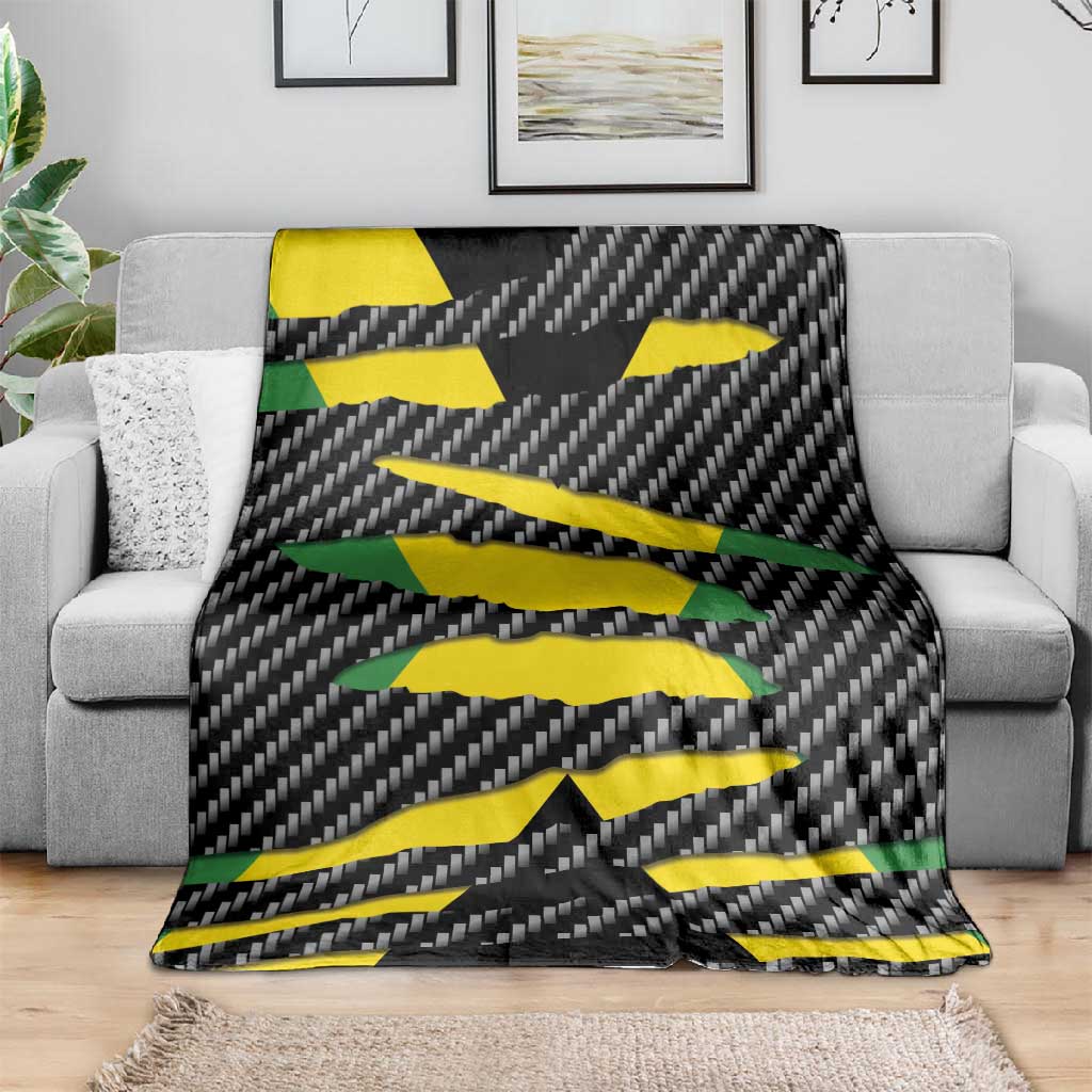 Black Jamaicans Jamaica Beast Blanket Ripped Flag Graphic - African Pride