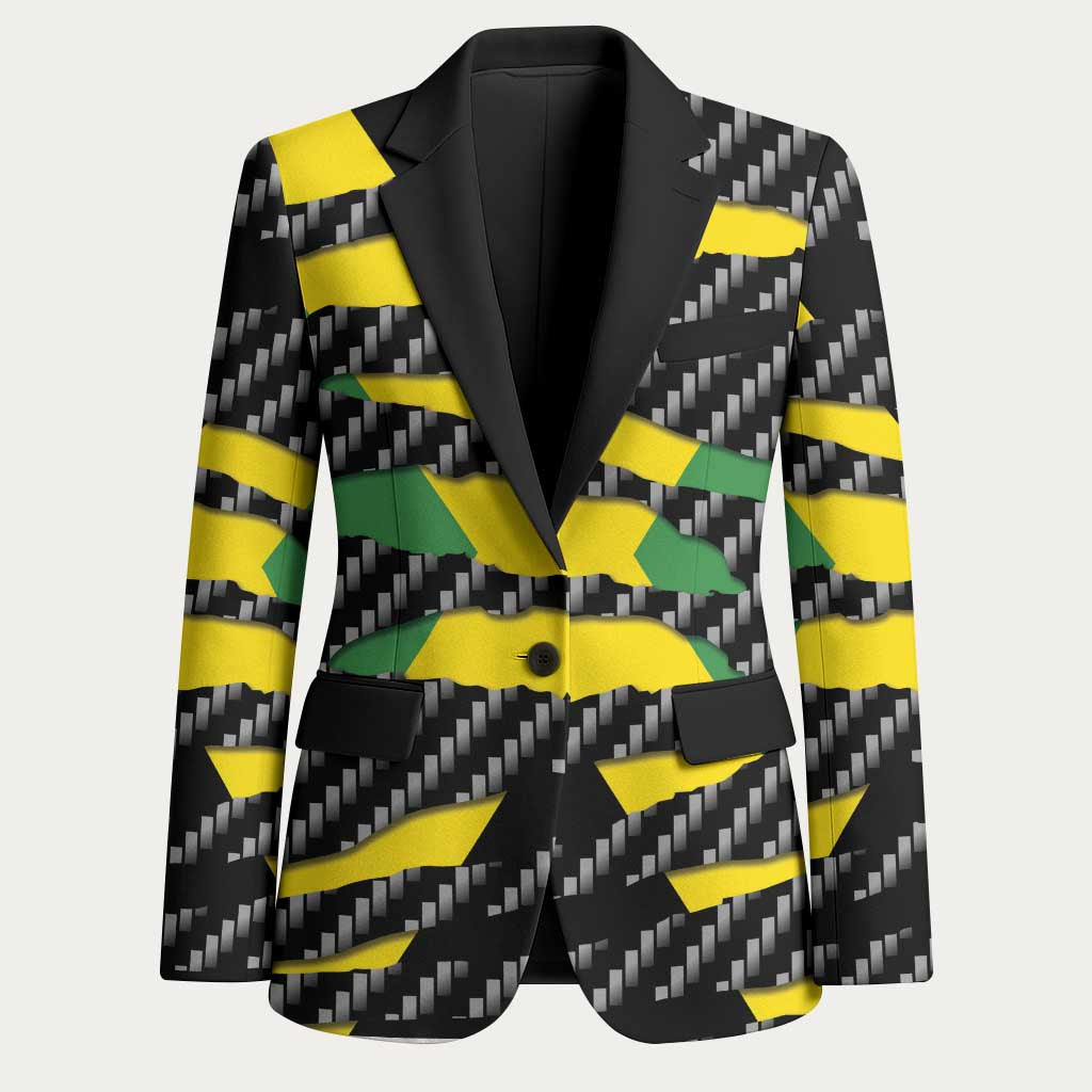 Black Jamaicans Jamaica Beast Blazer Ripped Flag Graphic