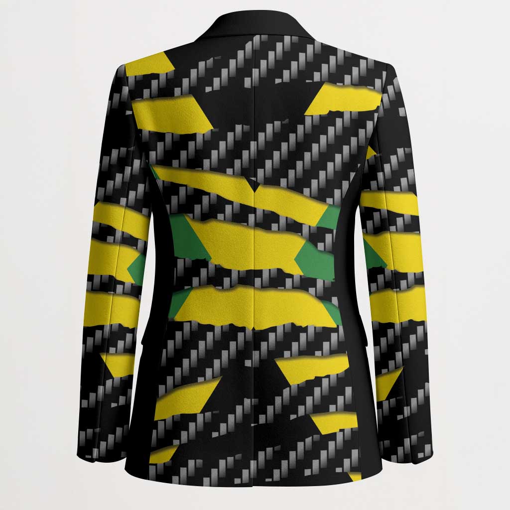 Black Jamaicans Jamaica Beast Blazer Ripped Flag Graphic