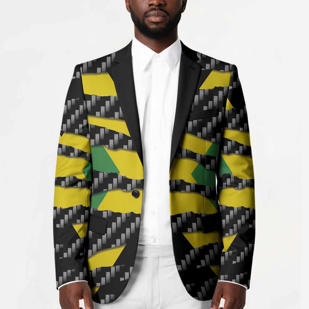 Black Jamaicans Jamaica Beast Blazer Ripped Flag Graphic
