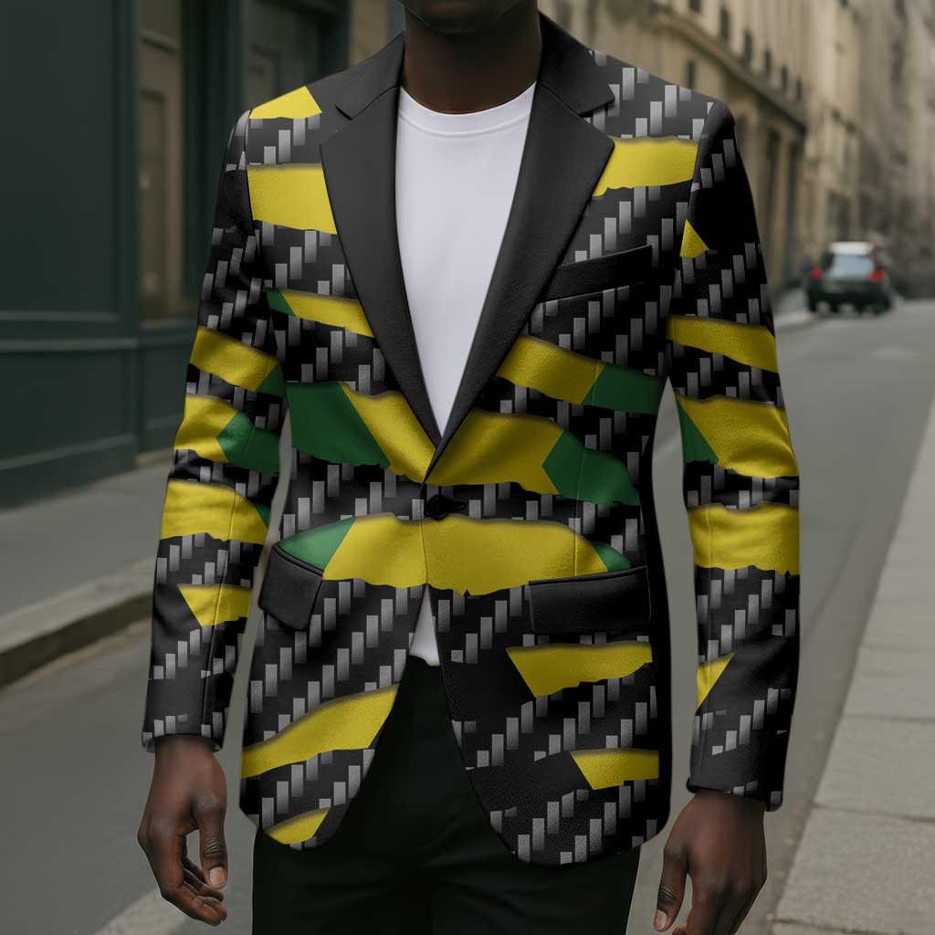 Black Jamaicans Jamaica Beast Blazer Ripped Flag Graphic