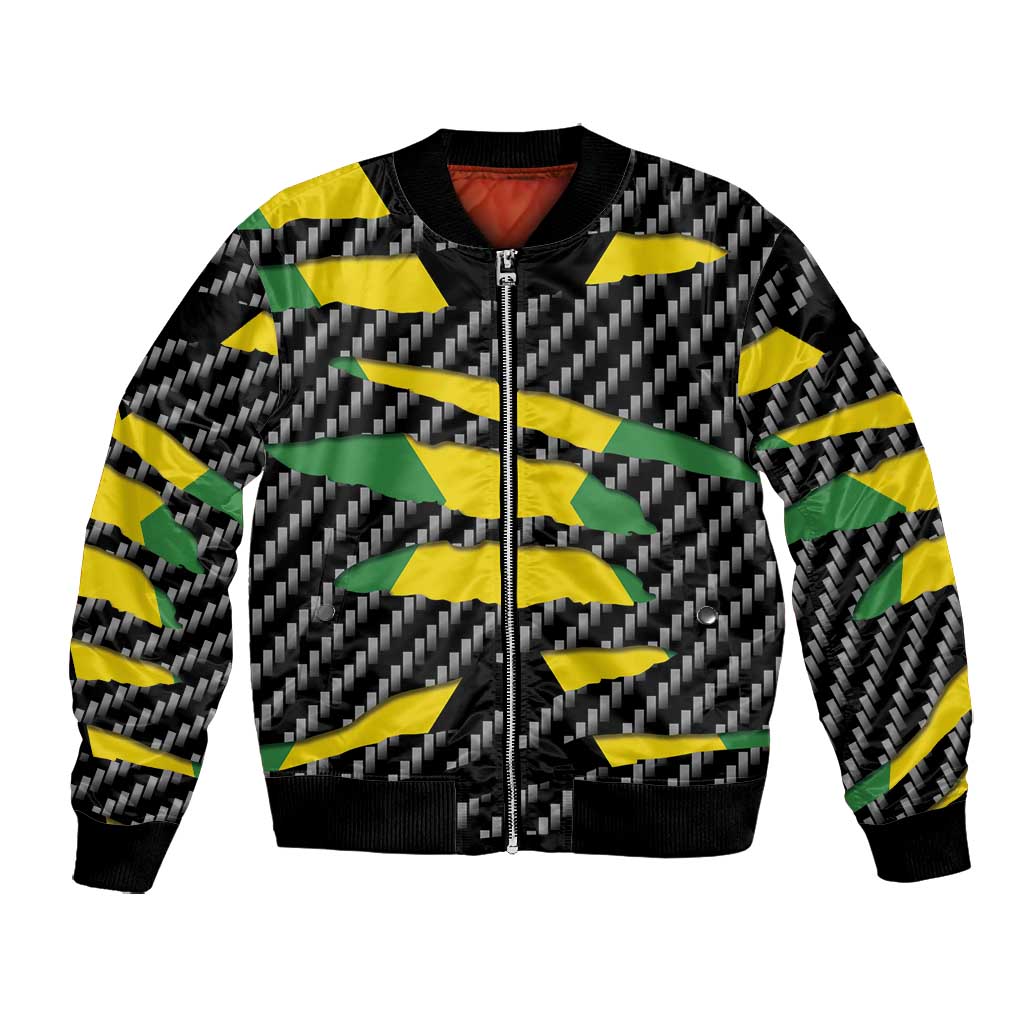 Black Jamaicans Jamaica Beast Bomber Jacket Ripped Flag Graphic - African Pride