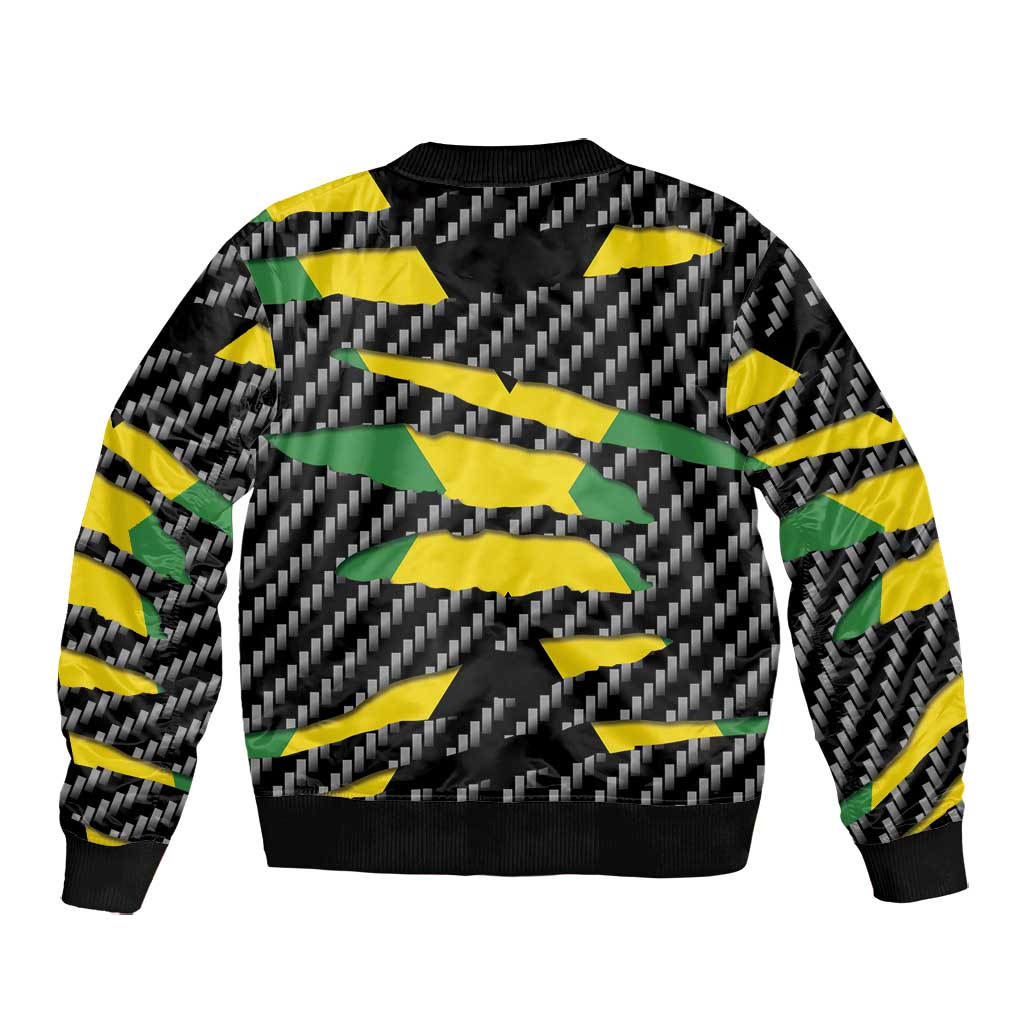 Black Jamaicans Jamaica Beast Bomber Jacket Ripped Flag Graphic - African Pride