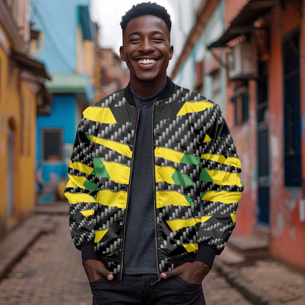 Black Jamaicans Jamaica Beast Bomber Jacket Ripped Flag Graphic - African Pride