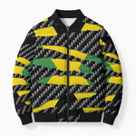 Black Jamaicans Jamaica Beast Bomber Puffer Jacket Ripped Flag Graphic