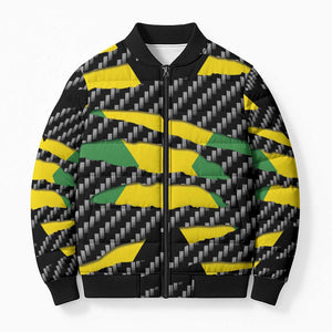Black Jamaicans Jamaica Beast Bomber Puffer Jacket Ripped Flag Graphic