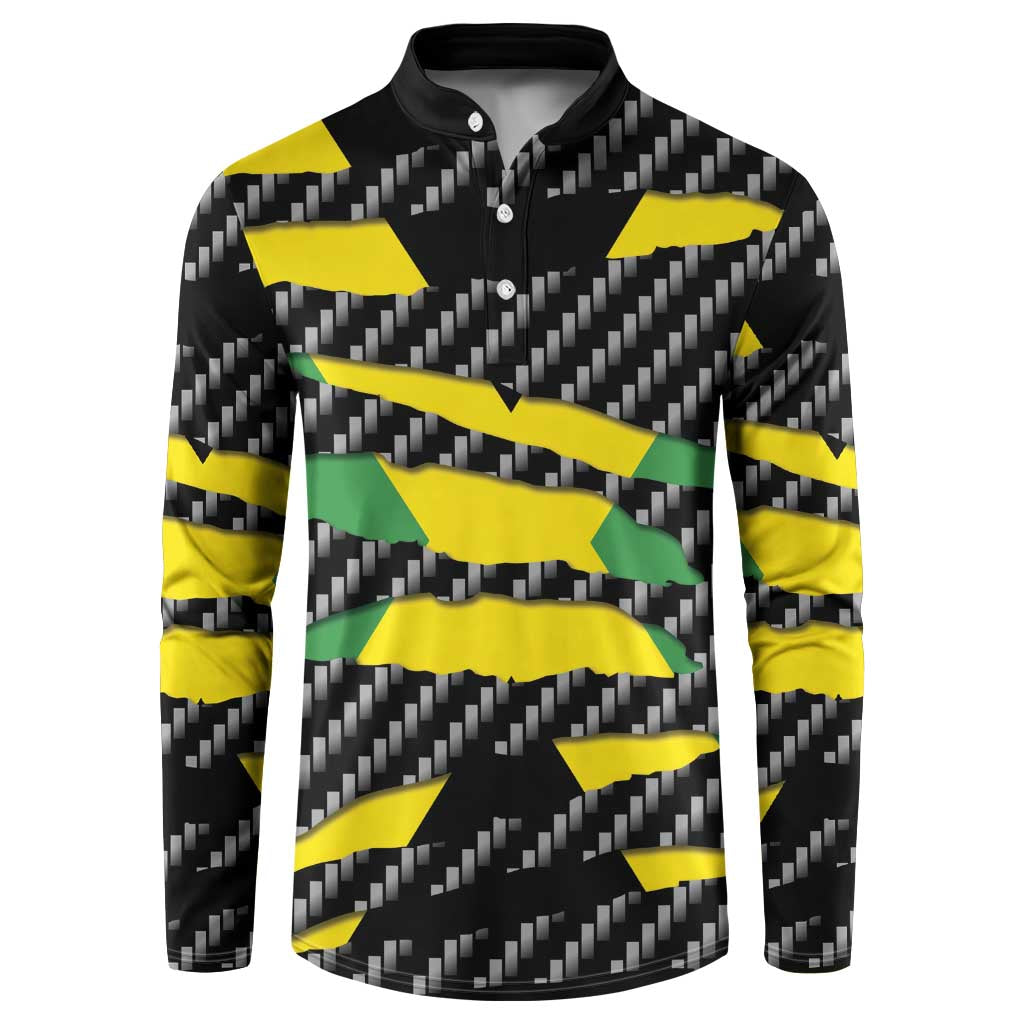 Black Jamaicans Jamaica Beast Button Sweatshirt Ripped Flag Graphic