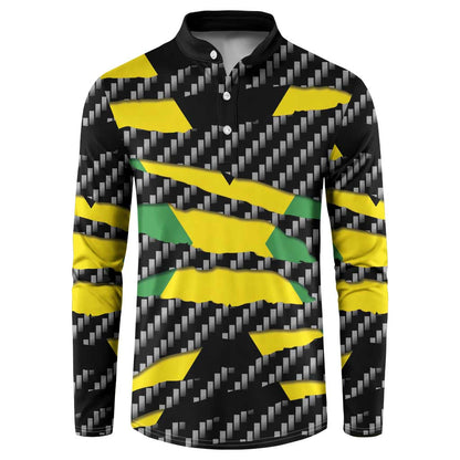 Black Jamaicans Jamaica Beast Button Sweatshirt Ripped Flag Graphic