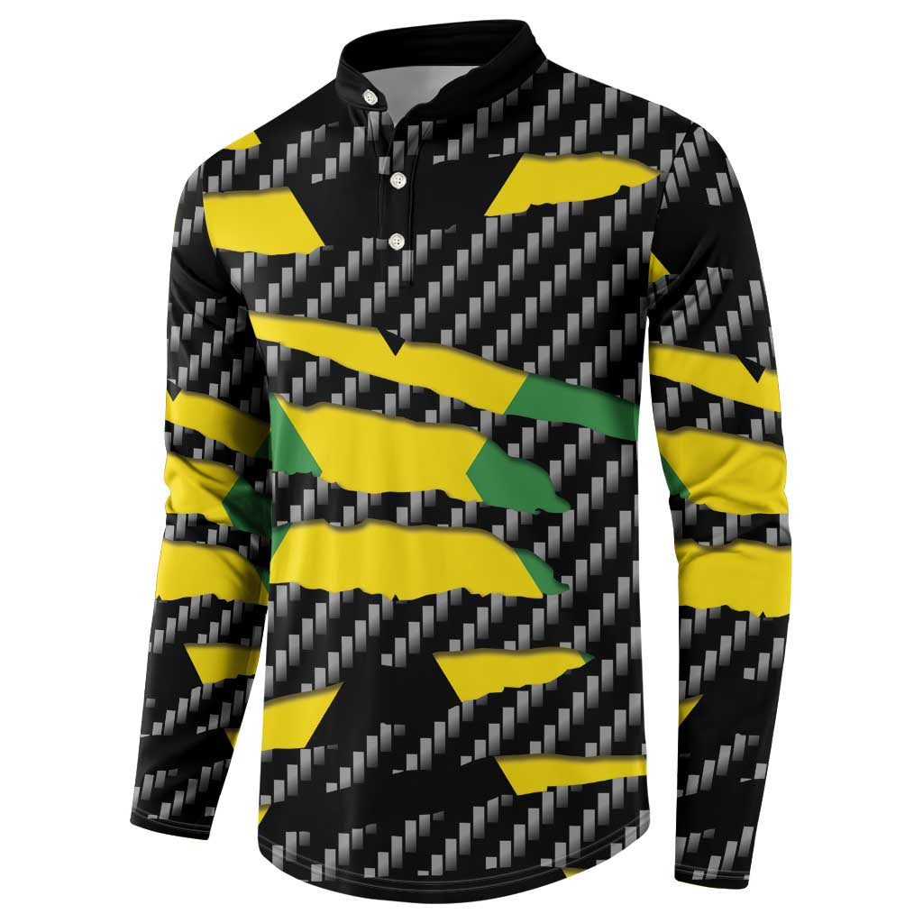Black Jamaicans Jamaica Beast Button Sweatshirt Ripped Flag Graphic