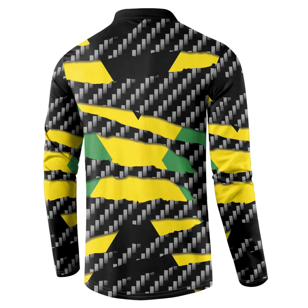 Black Jamaicans Jamaica Beast Button Sweatshirt Ripped Flag Graphic