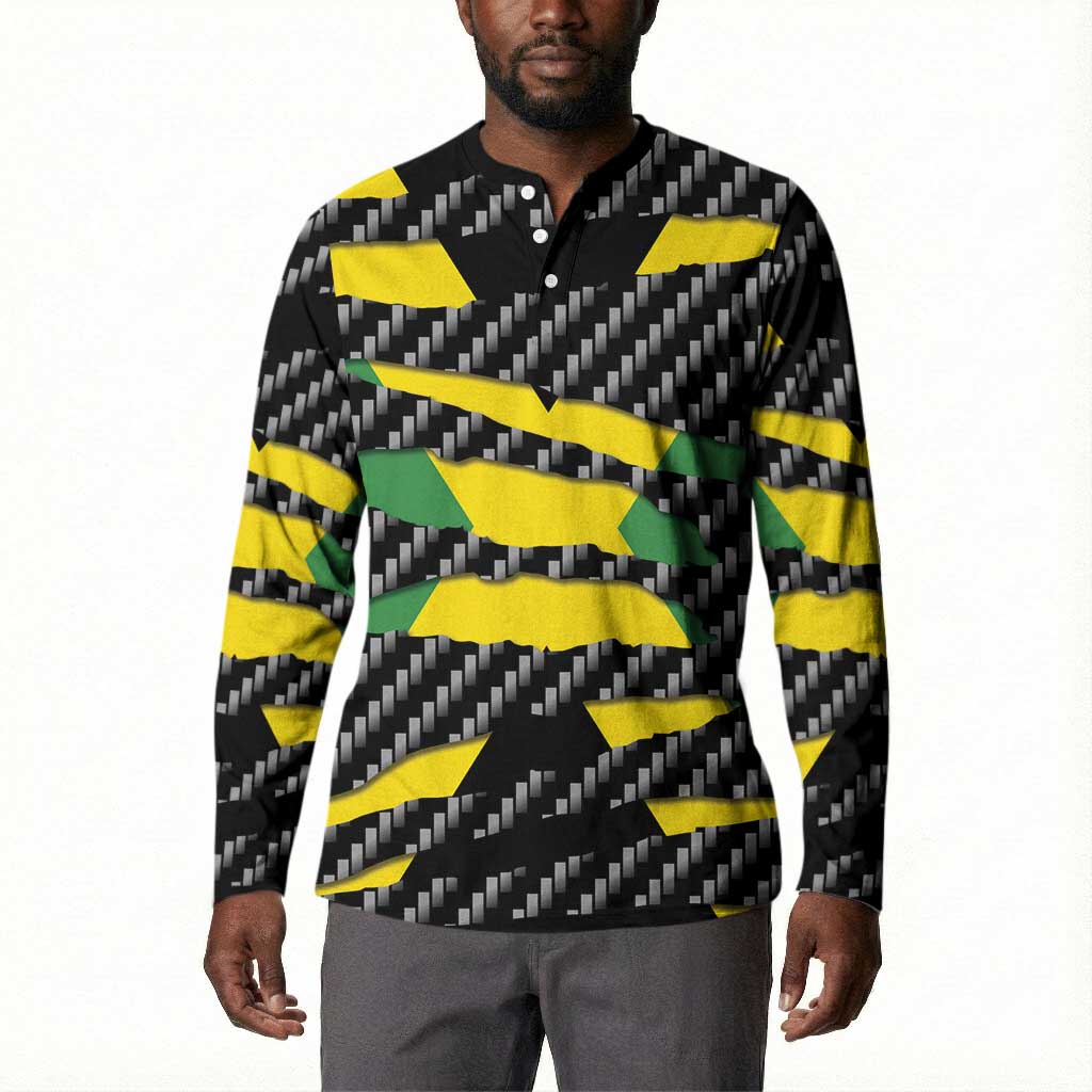Black Jamaicans Jamaica Beast Button Sweatshirt Ripped Flag Graphic