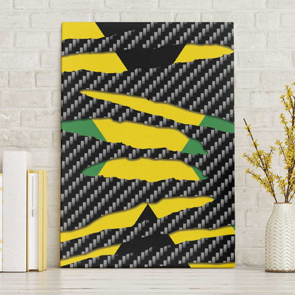 Black Jamaicans Jamaica Beast Canvas Wall Art Ripped Flag Graphic - African Pride