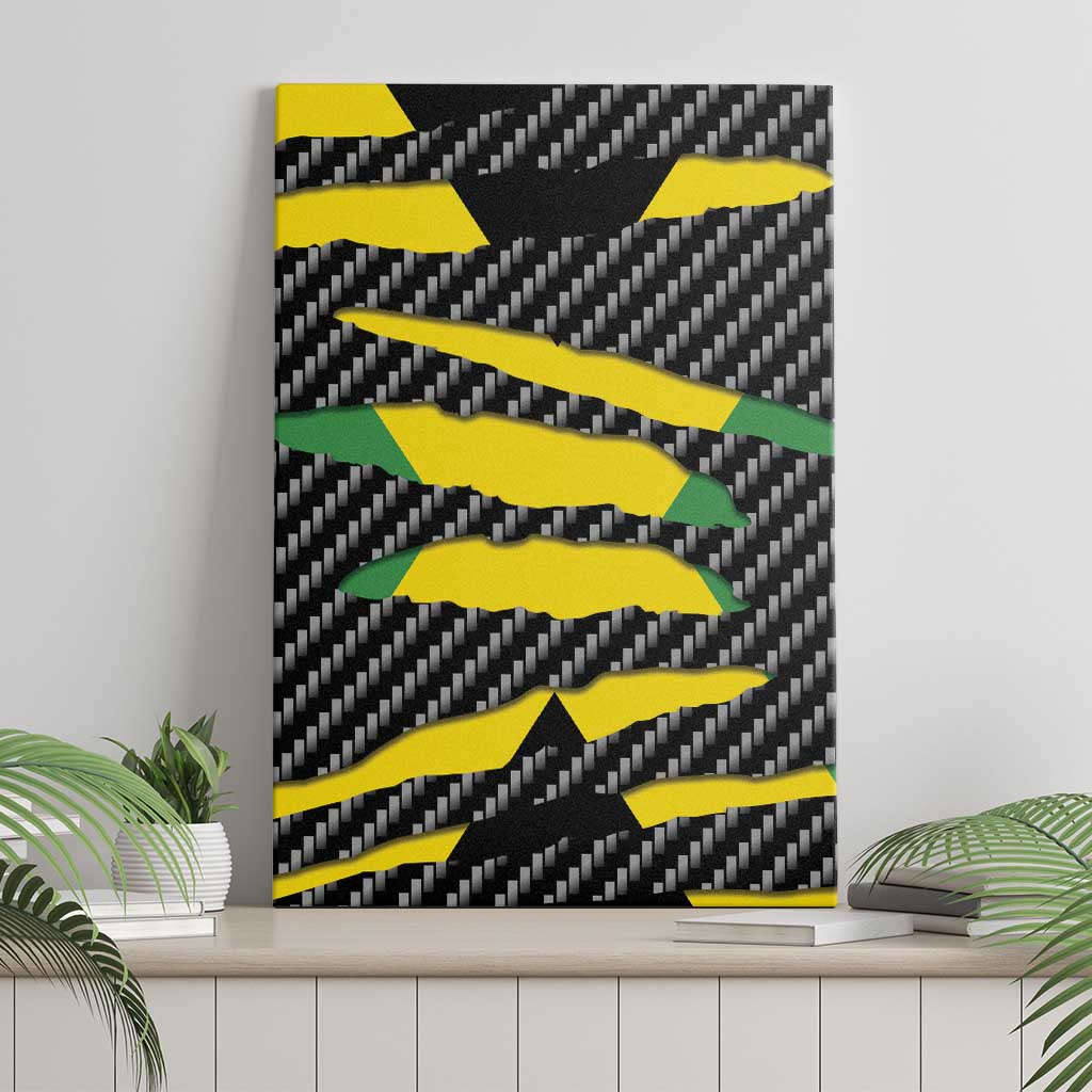 Black Jamaicans Jamaica Beast Canvas Wall Art Ripped Flag Graphic - African Pride