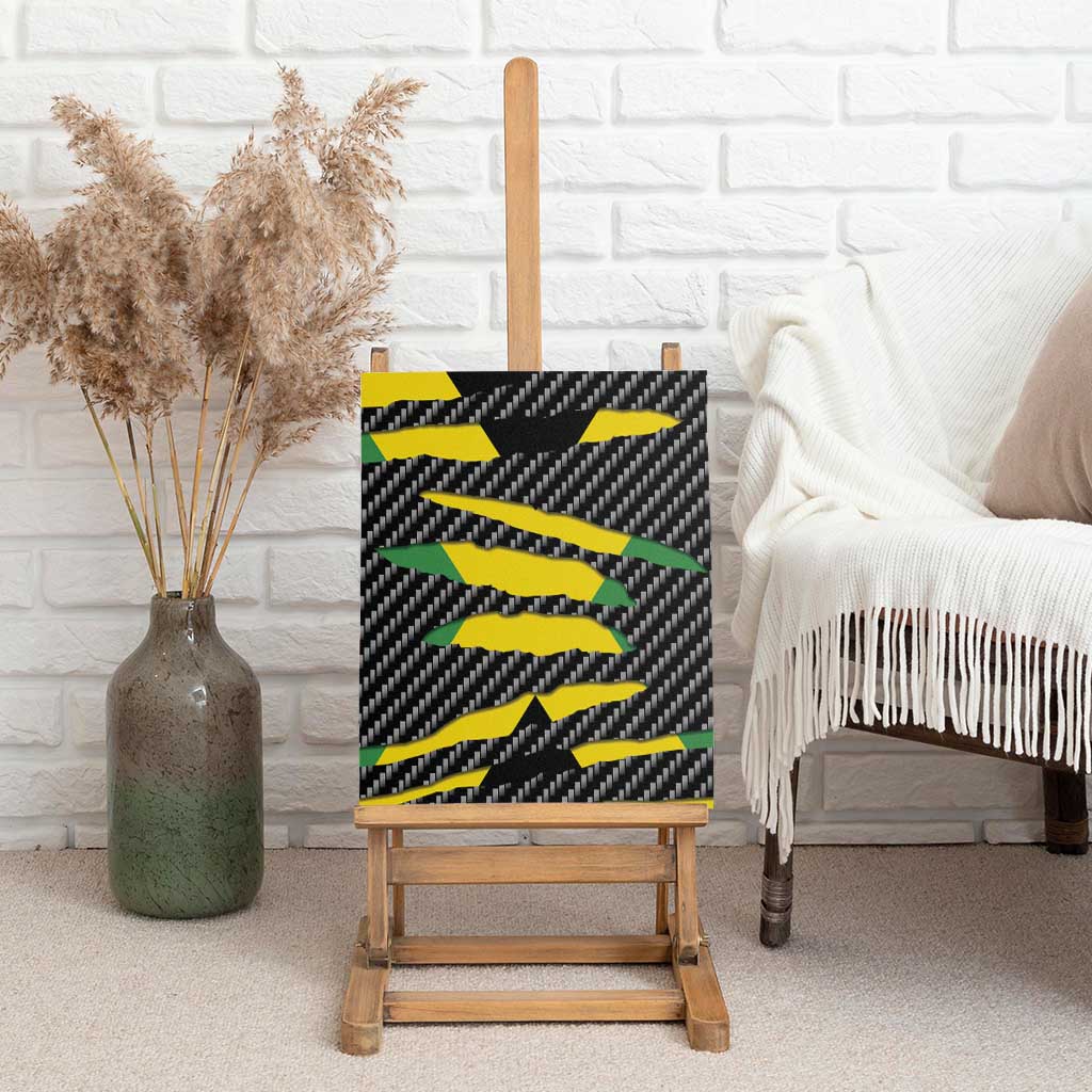 Black Jamaicans Jamaica Beast Canvas Wall Art Ripped Flag Graphic - African Pride