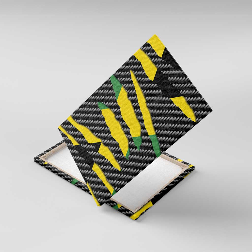 Black Jamaicans Jamaica Beast Canvas Wall Art Ripped Flag Graphic - African Pride