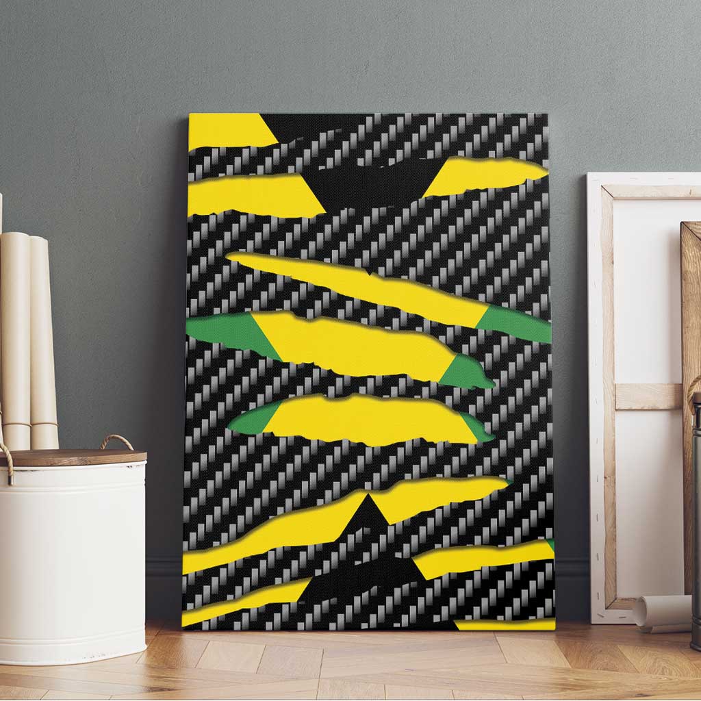 Black Jamaicans Jamaica Beast Canvas Wall Art Ripped Flag Graphic - African Pride