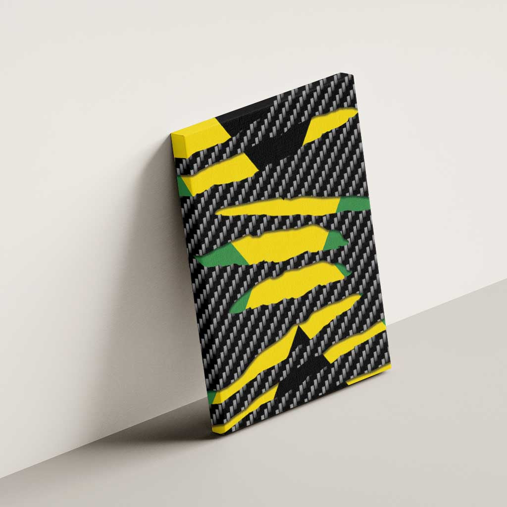 Black Jamaicans Jamaica Beast Canvas Wall Art Ripped Flag Graphic - African Pride