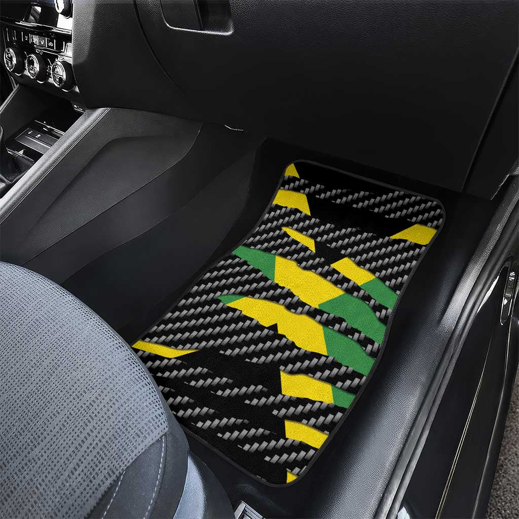 Black Jamaicans Jamaica Beast Car Mats Ripped Flag Graphic - African Pride