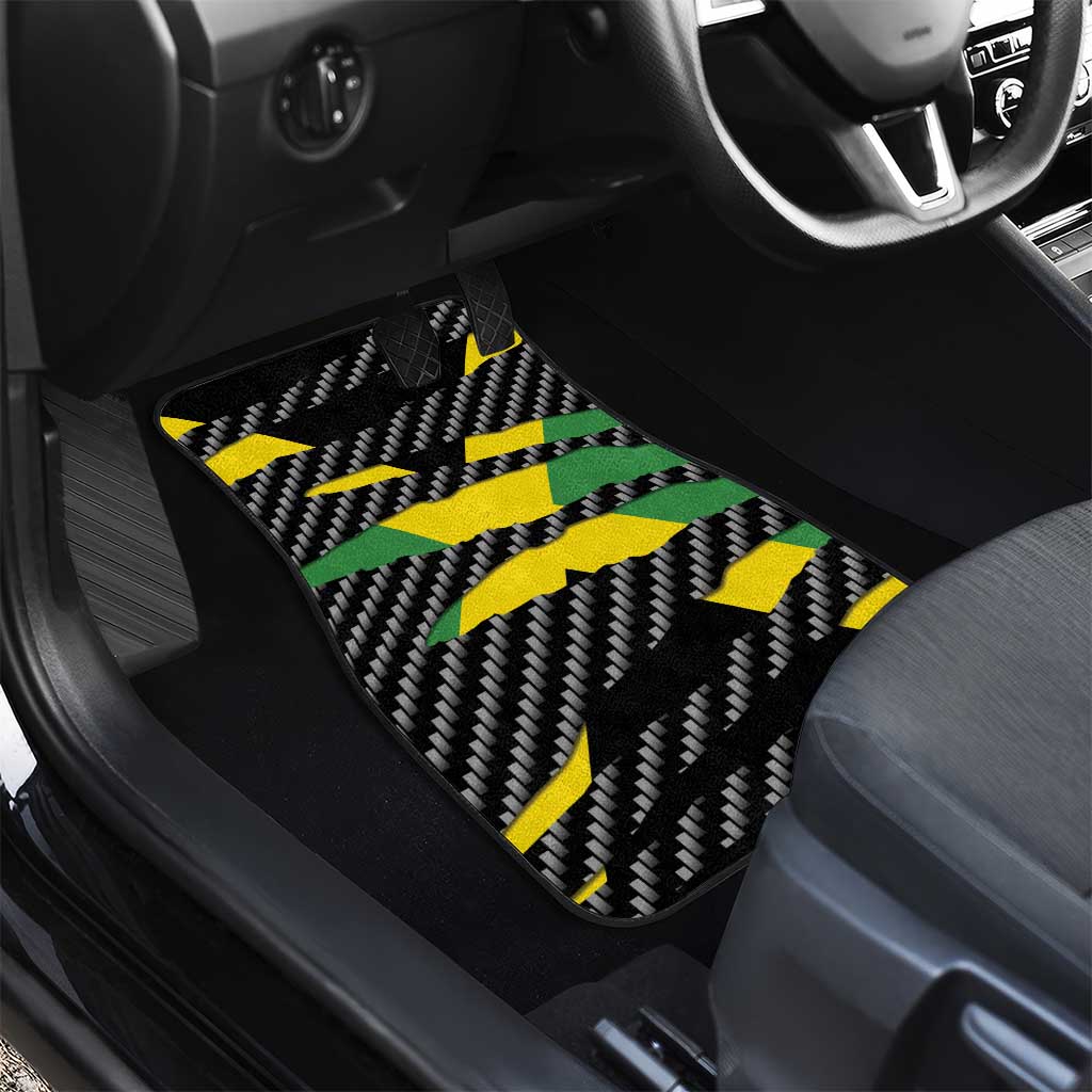 Black Jamaicans Jamaica Beast Car Mats Ripped Flag Graphic - African Pride
