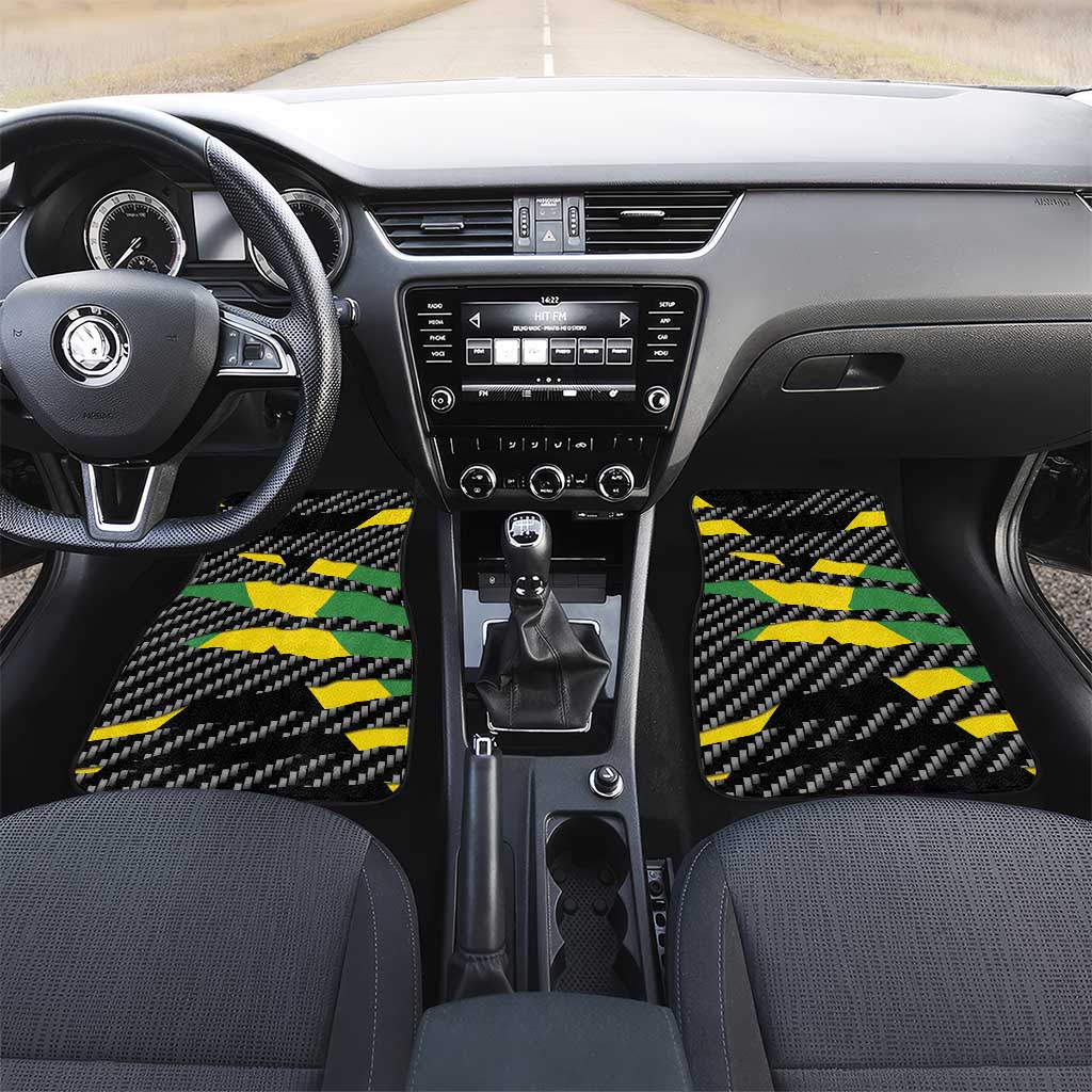Black Jamaicans Jamaica Beast Car Mats Ripped Flag Graphic - African Pride