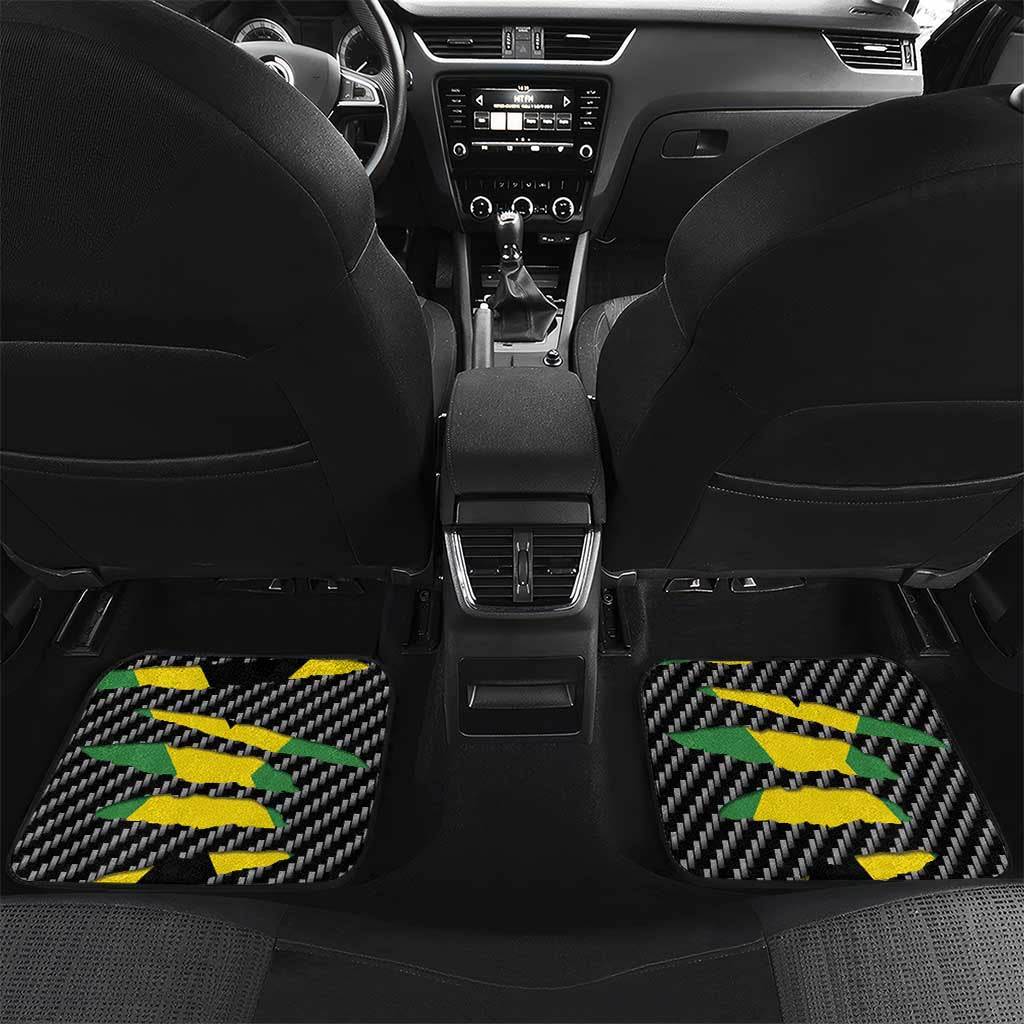 Black Jamaicans Jamaica Beast Car Mats Ripped Flag Graphic - African Pride