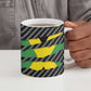 Black Jamaicans Jamaica Beast Ceramic Mug Ripped Flag Graphic