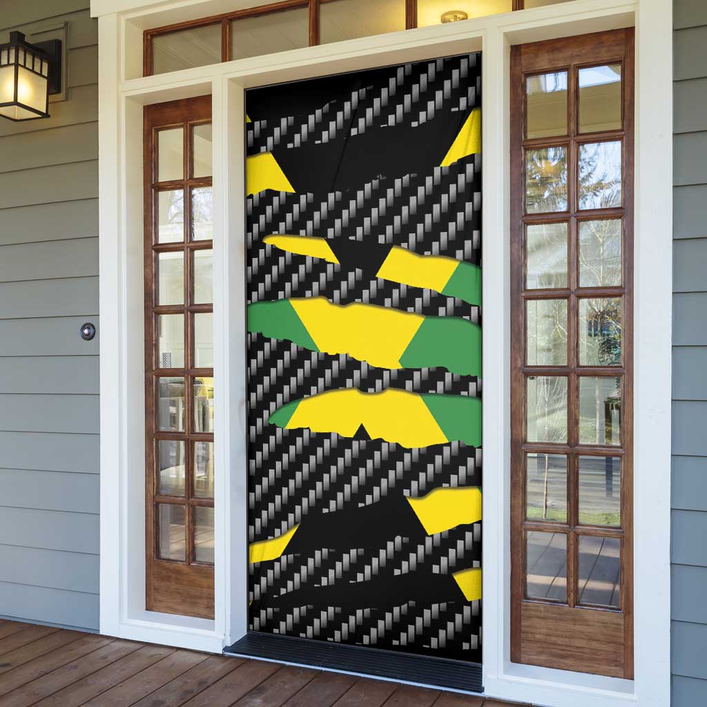 Black Jamaicans Jamaica Beast Door Cover Ripped Flag Graphic
