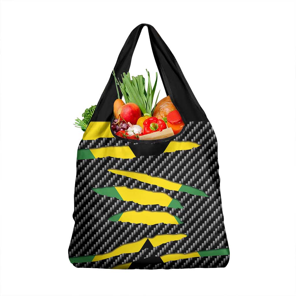 Black Jamaicans Jamaica Beast Grocery Bag Ripped Flag Graphic - African Pride